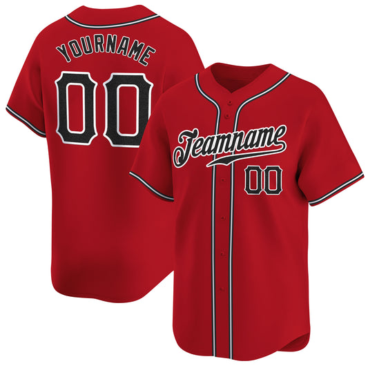 Red Black - White Custom Baseball Jersey