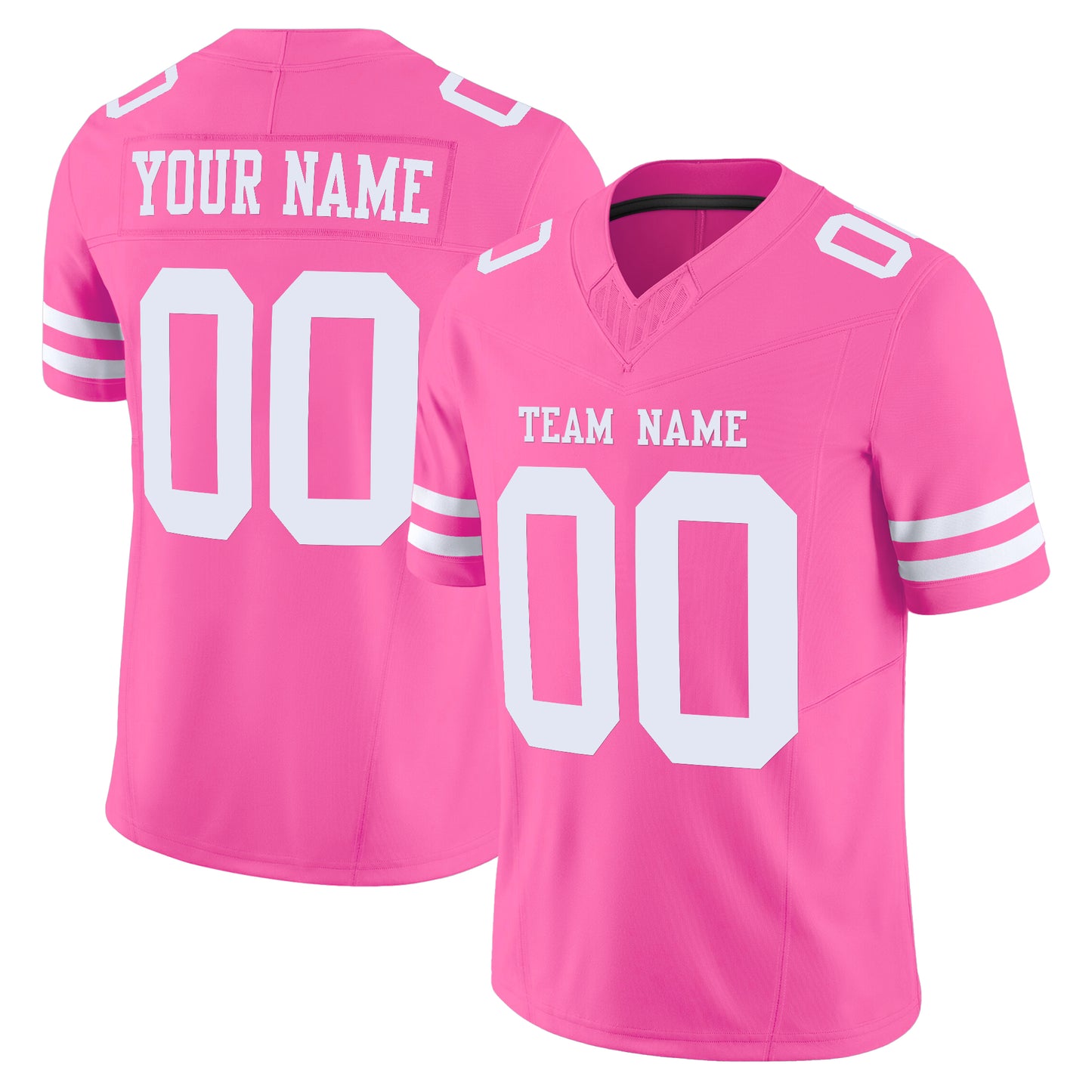 Pink White Authentic Custom Football Jersey