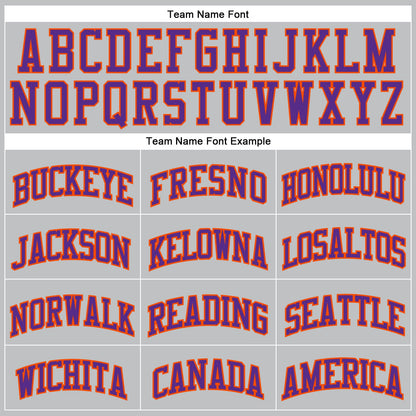 Custom Gray Purple-Orange Authentic Throwback Basketball Jersey