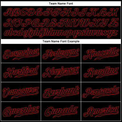 Black Black - Red Custom Baseball Jersey