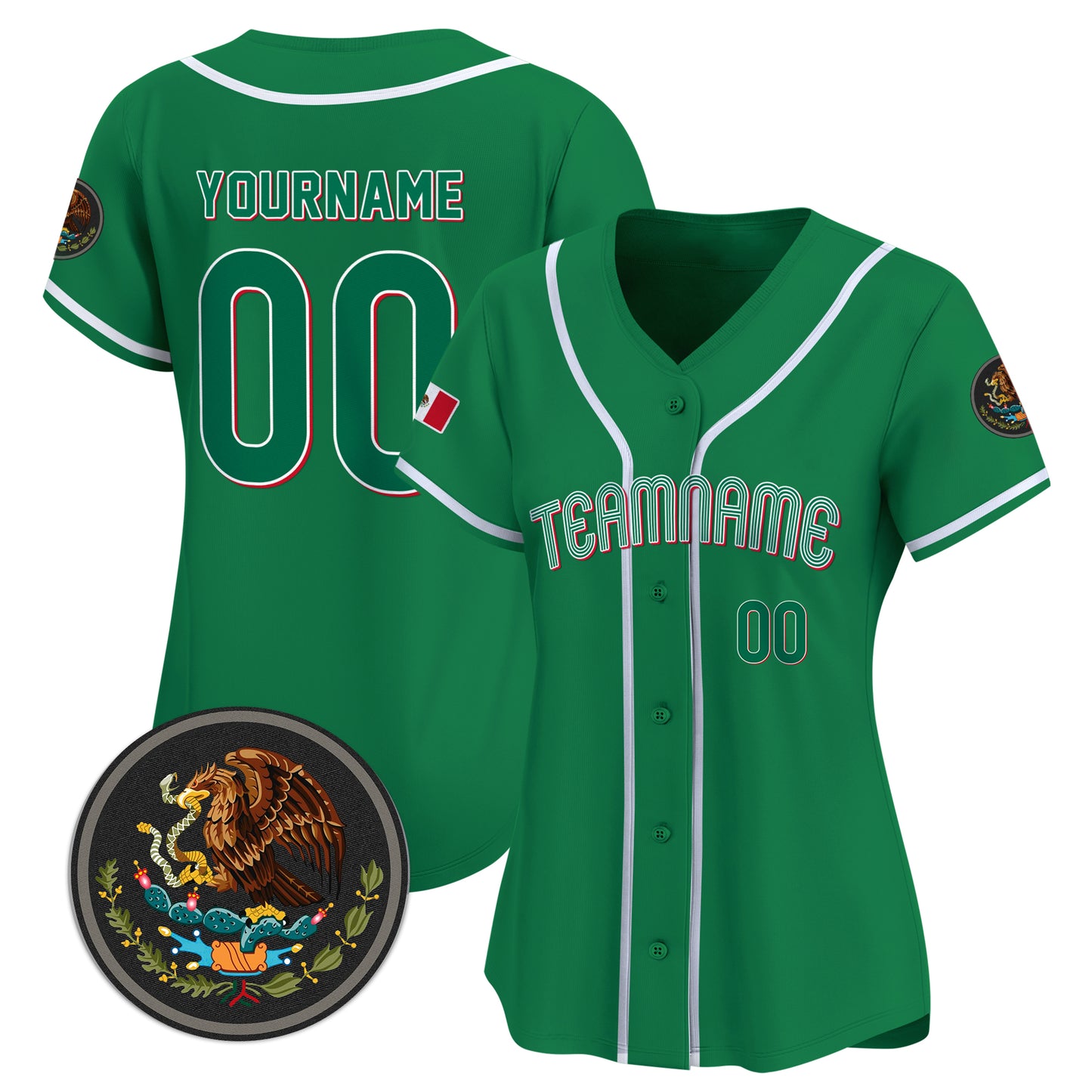 Custom Green Mexico Baseball Jersey